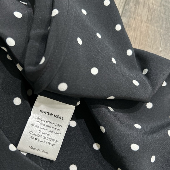 Realisation Par x Claudia Schiffer The Carolin black silk polka dot midi dress - Picture 9 of 9